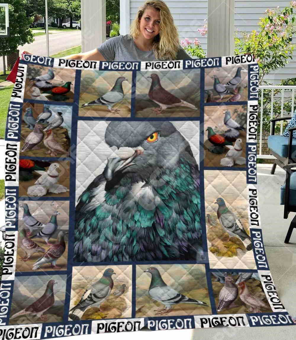 Pigeon Art Like 3D Quilt Blanket