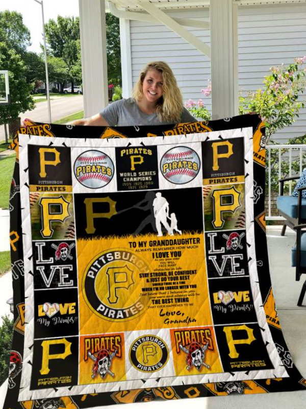 Pittsburgh Pirates To My Granddaughter Love Grandpa Quilt Blanket