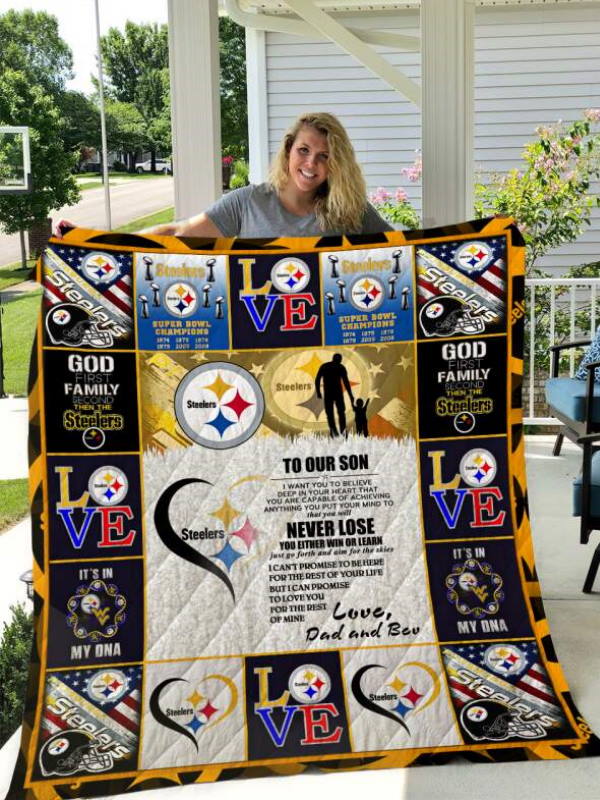 Pittsburgh Steelersto Our Son Love Dad And Bev 3D Quilt Blanket