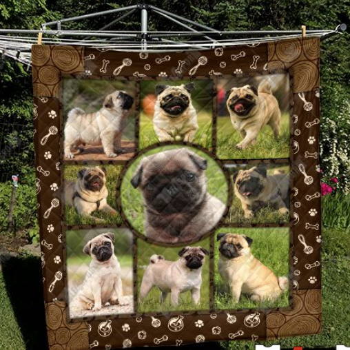 Pug Dog Lovers 3D Quilt Blanket