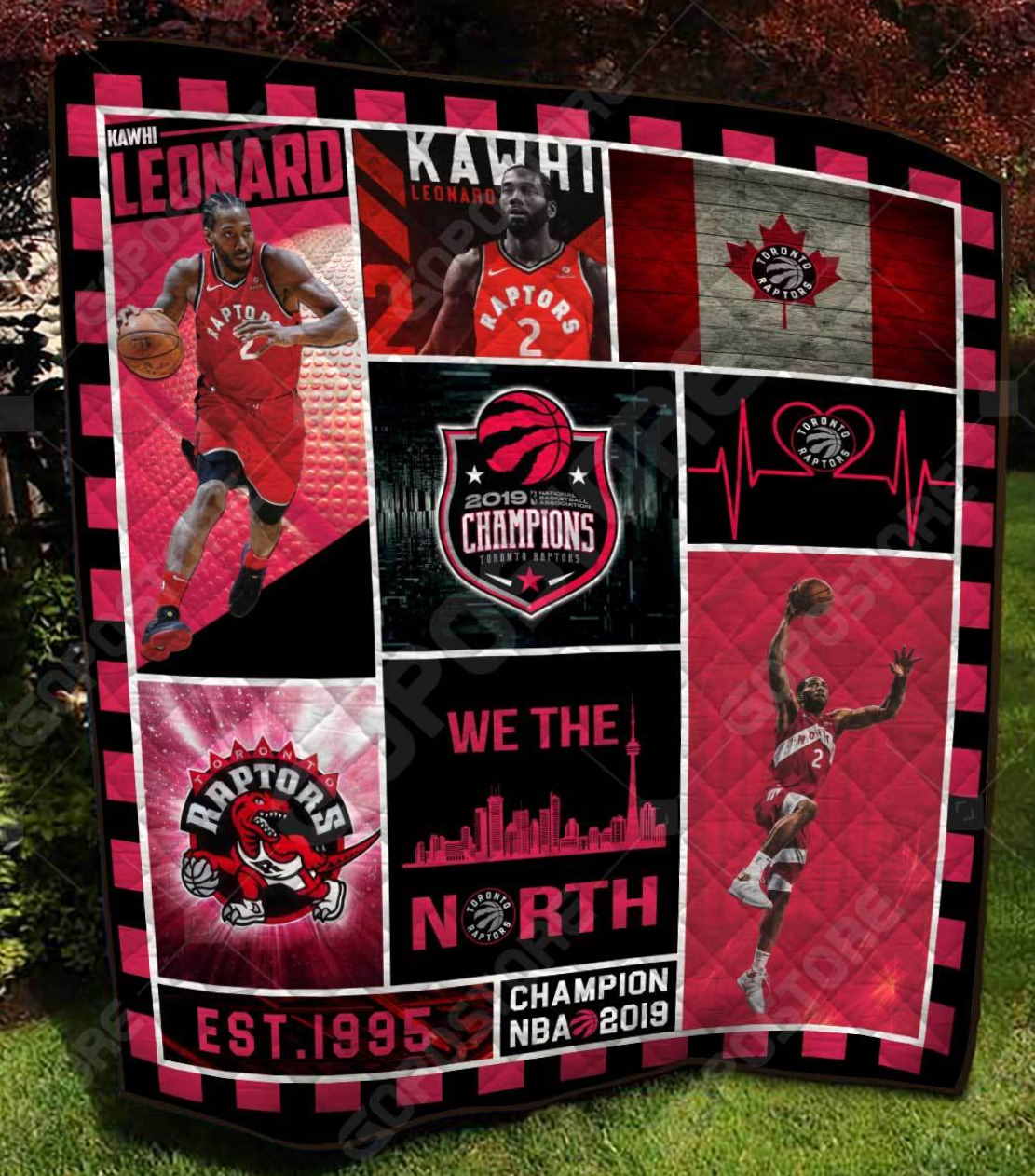 Raptors World Champions Like 3D Quilt Blanket