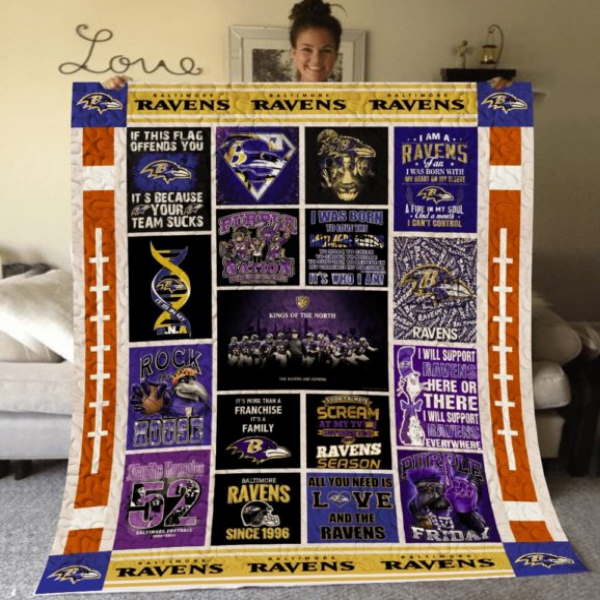 Ravens Bra 3D Quilt Blanket