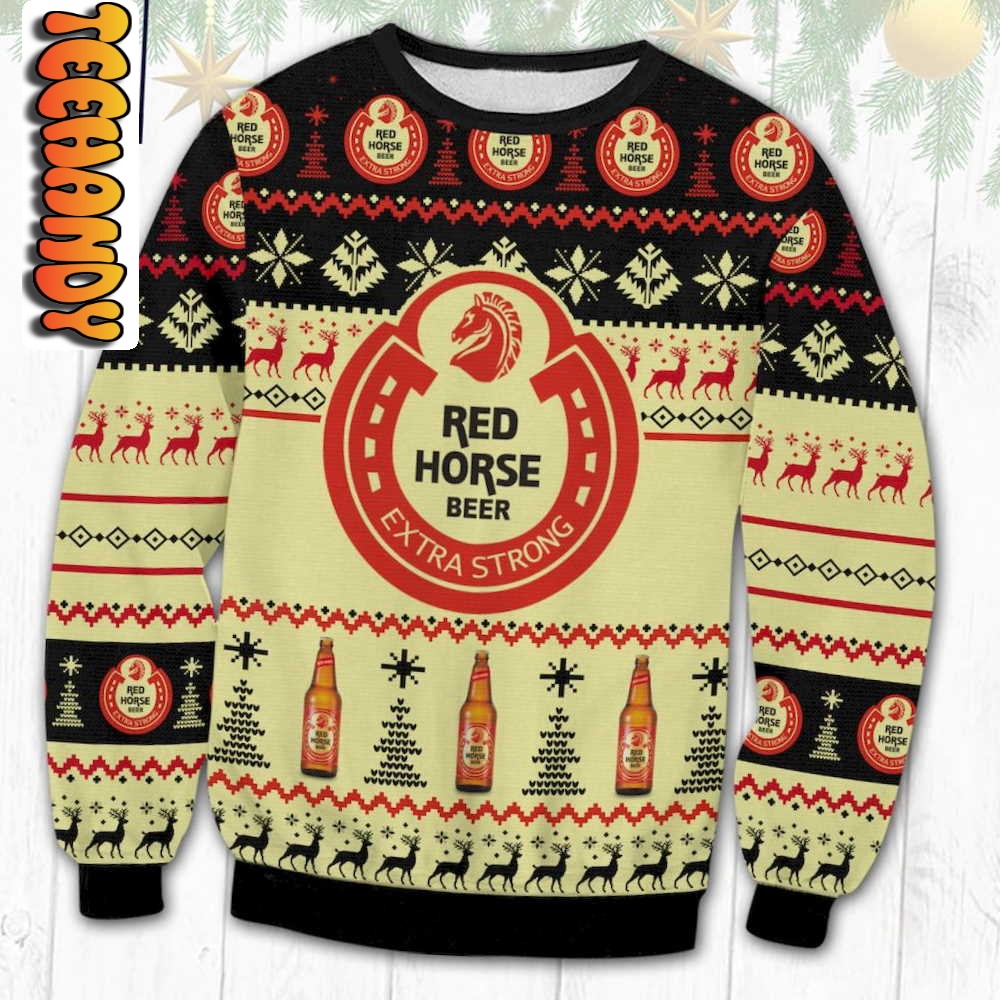 Red Horse Beer Extra Strong Ugly Christmas Sweater