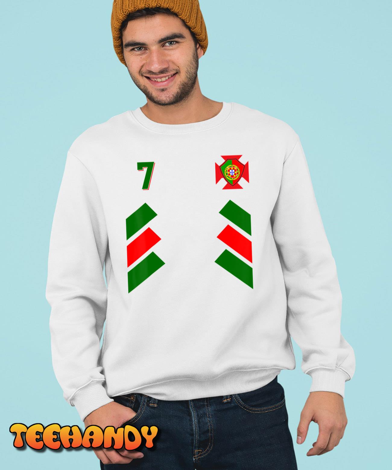 Retro 7 Portuguese Football Portugal Soccer Portugal Flag T-Shirt