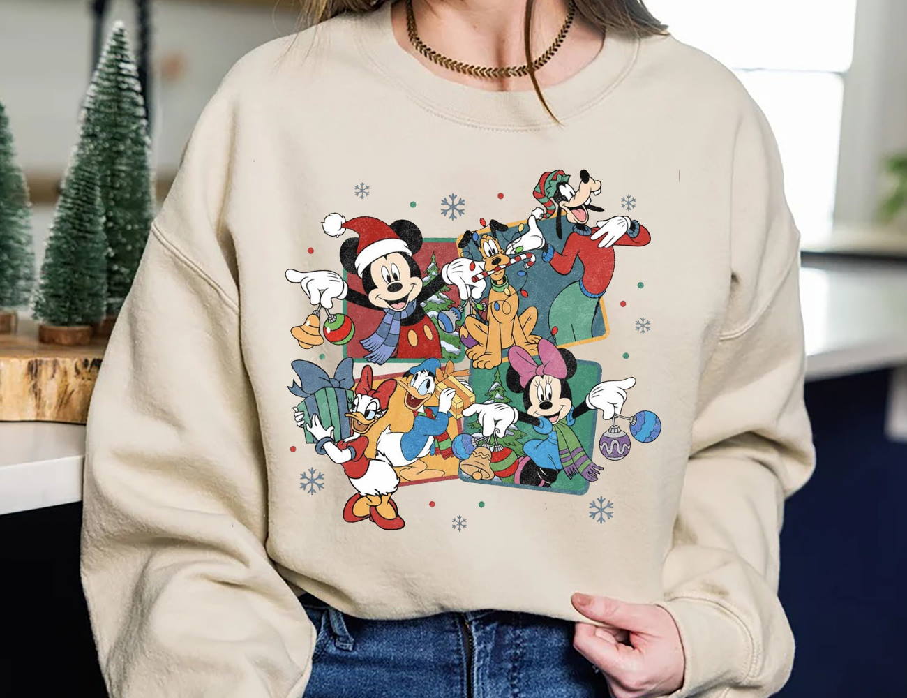 Retro Disney Christmas Sweatshirt, Mickey And Friends Christmas, Mickey ...