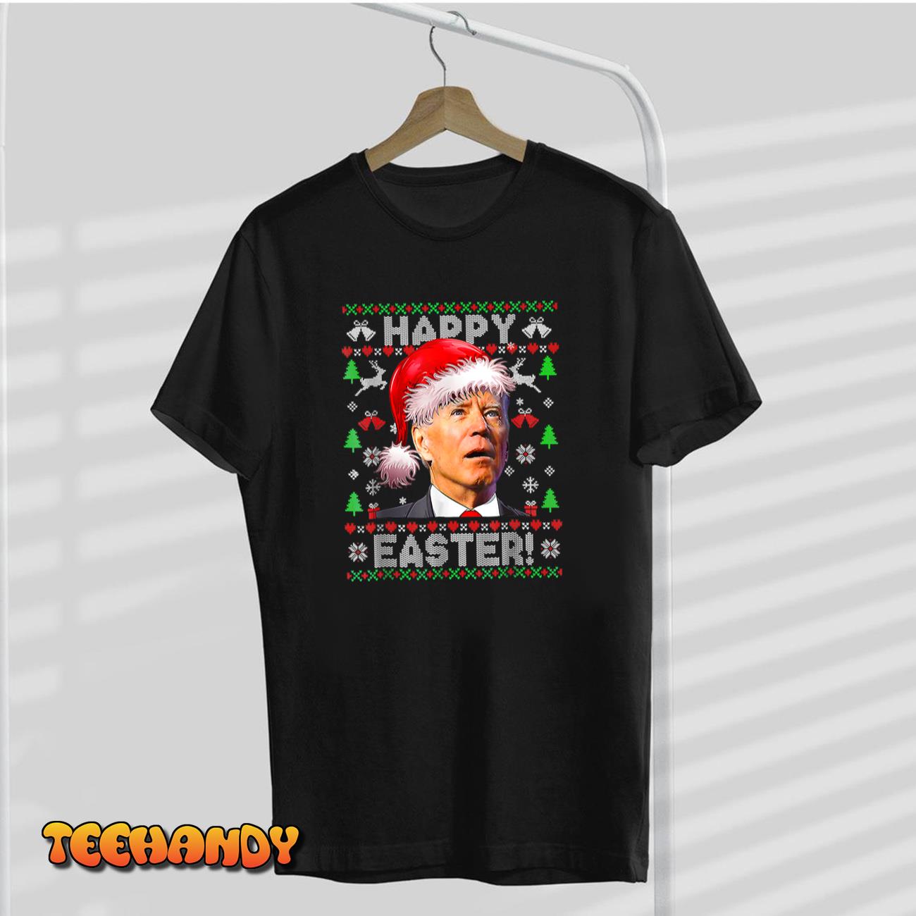 Santa Joe Biden Happy Easter Ugly Christmas T-Shirt