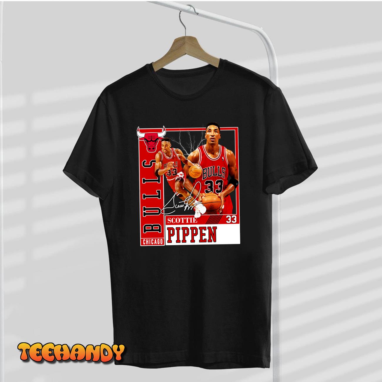 Scottie Pippen Chicago Signature  Retro 80s 90s T Shirt