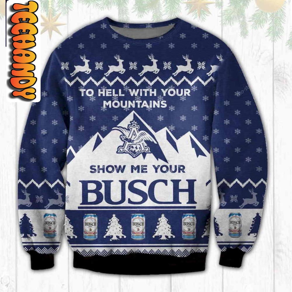 Show Me Your Busch Beer Ugly Christmas Sweater