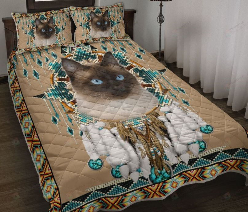 Siamese Cat Native American Dreamcatcher 3D Bedding Set