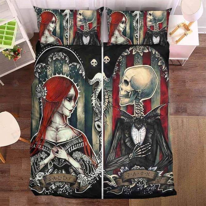 Skull Couple Love 3D Bedding Set