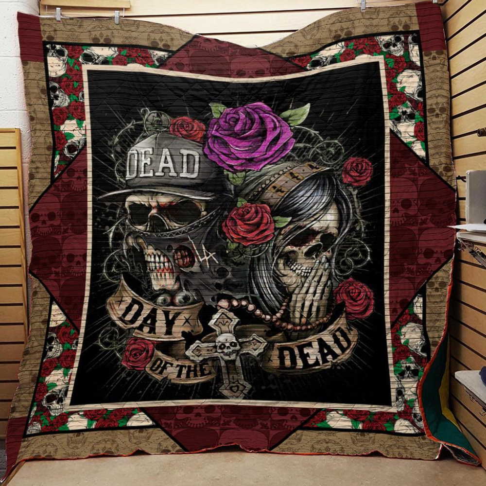 Skull Day Of The Dead Quilt Blanket