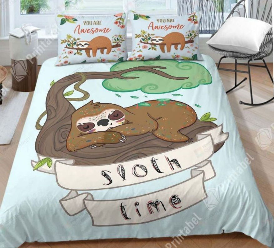 Sloth Time 3D Bedding Set