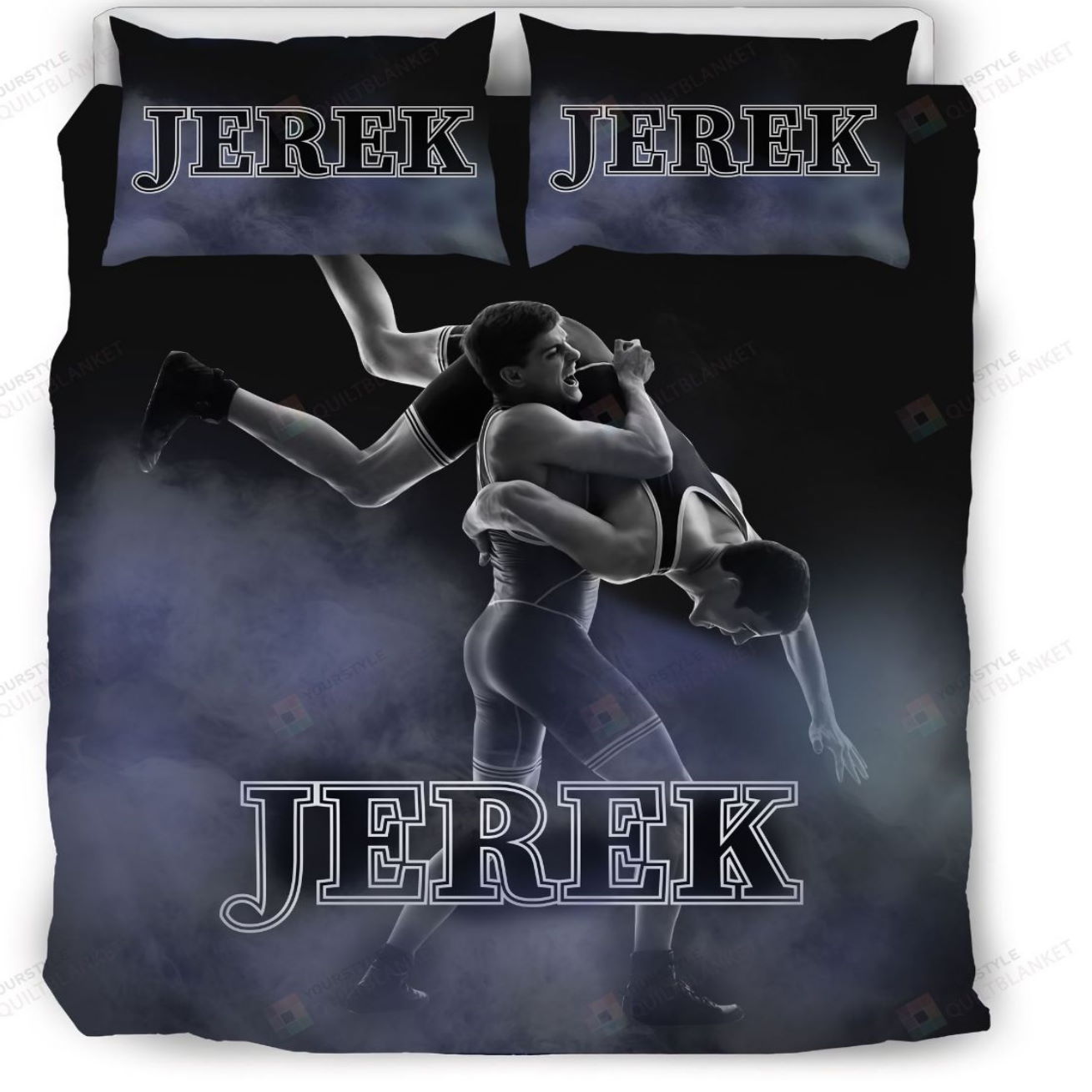 Smoke Wrestling 3D Bedding Set