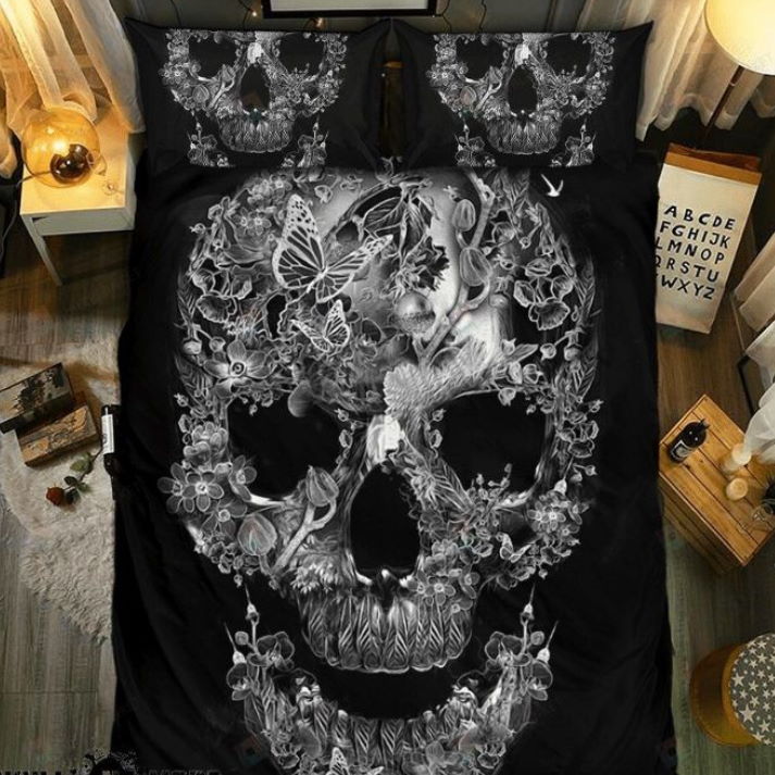 Snm Floral Skull Collection 3D Bedding Set