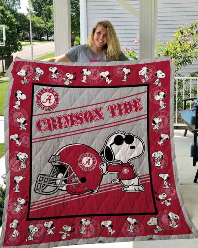 Snoopy Alabama Crimson Tide 3D Quilt Blanket