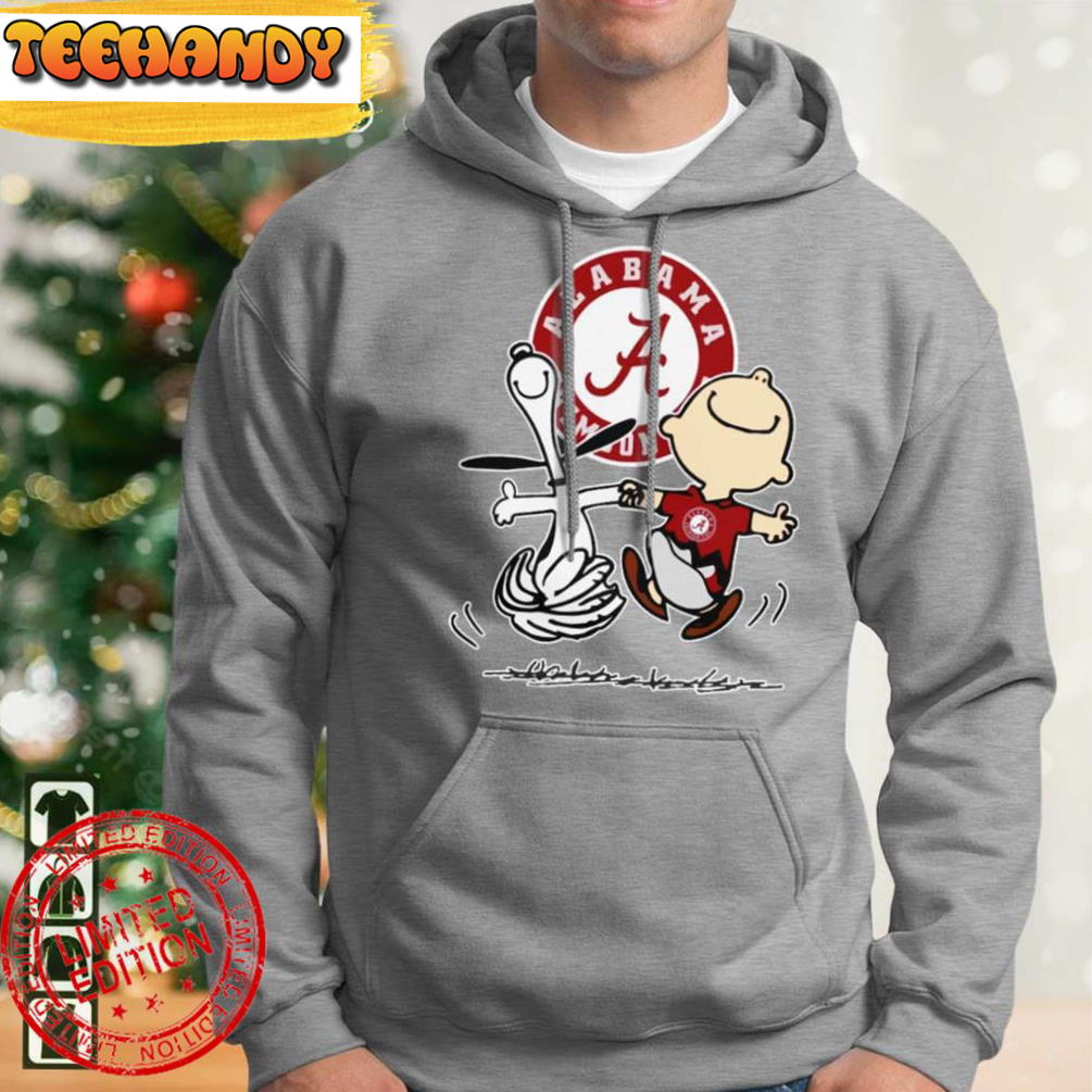 Snoopy Charlie Brown Alabama Crimson Tide T-Shirt