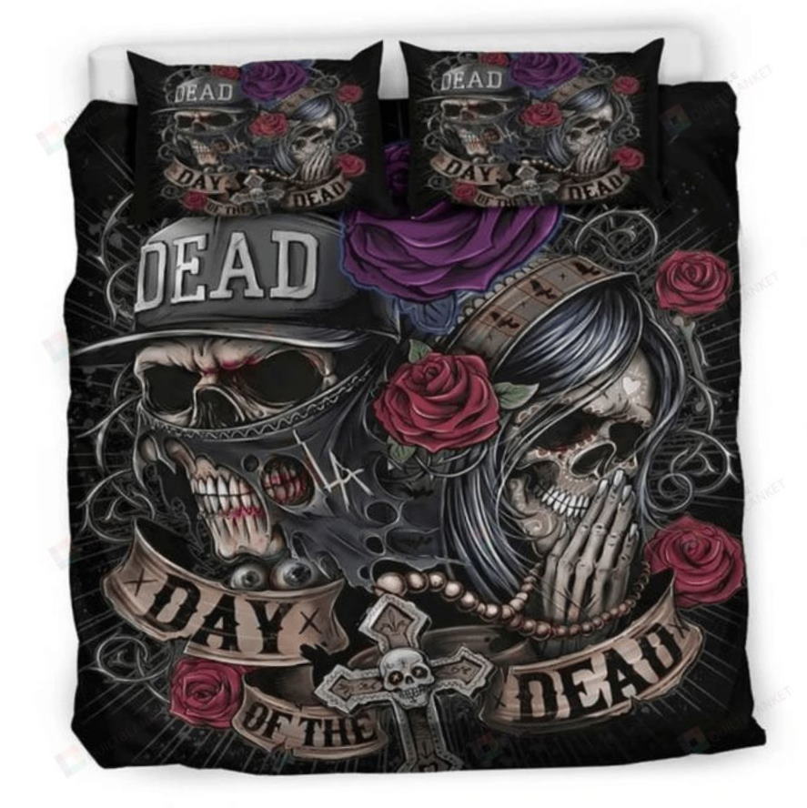 So Cool Skull Couple 3D Bedding Set