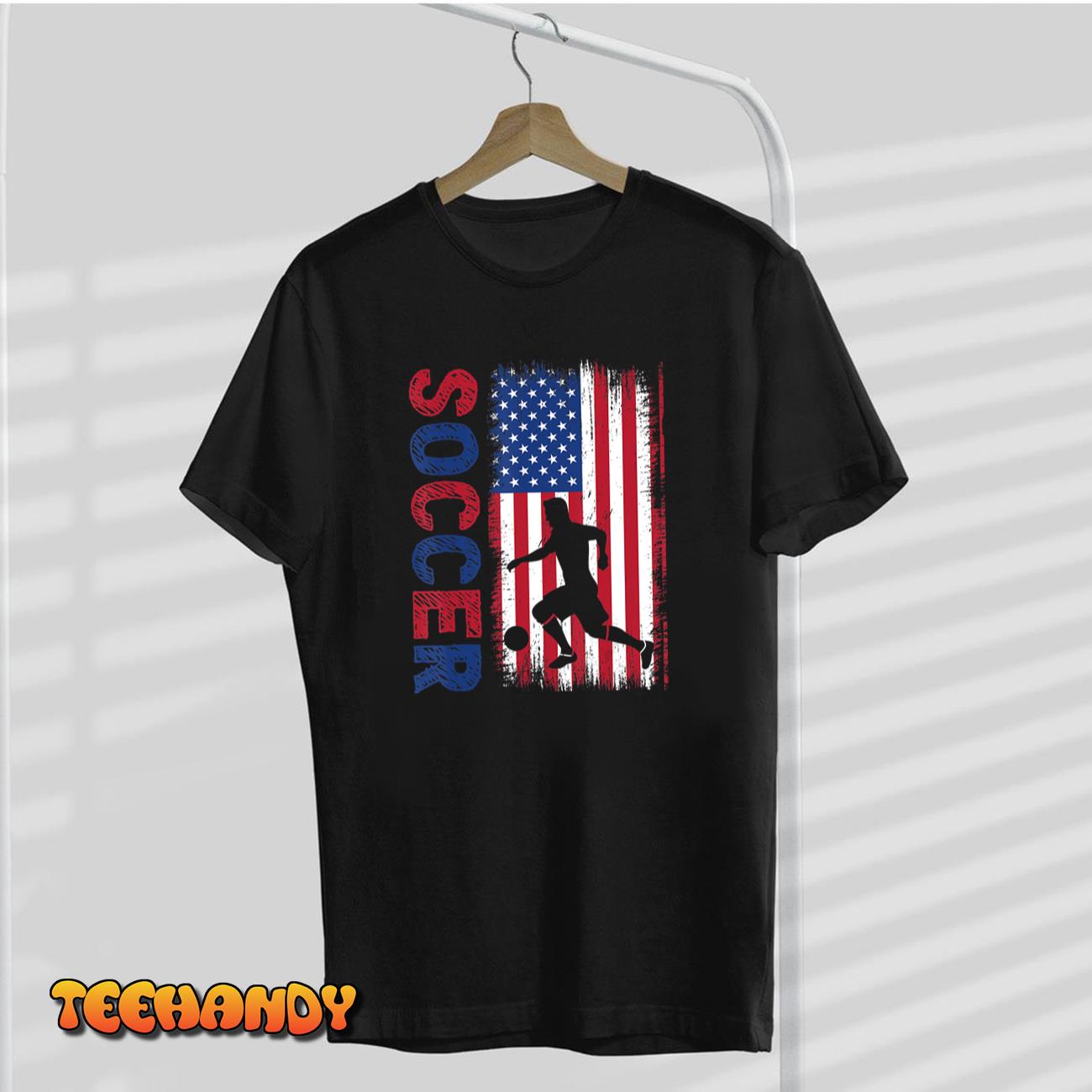 Soccer Usa Flag For Soccer Lover Man Woman T-Shirt