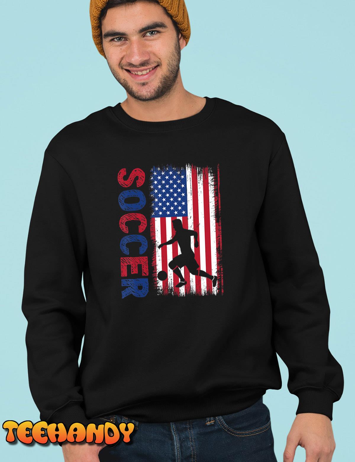 Soccer Usa Flag For Soccer Lover Man Woman T-Shirt