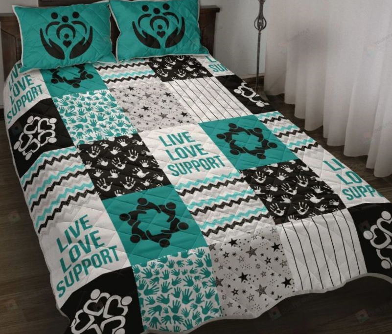 Social Work Shape Pattern 3D Bedding Set