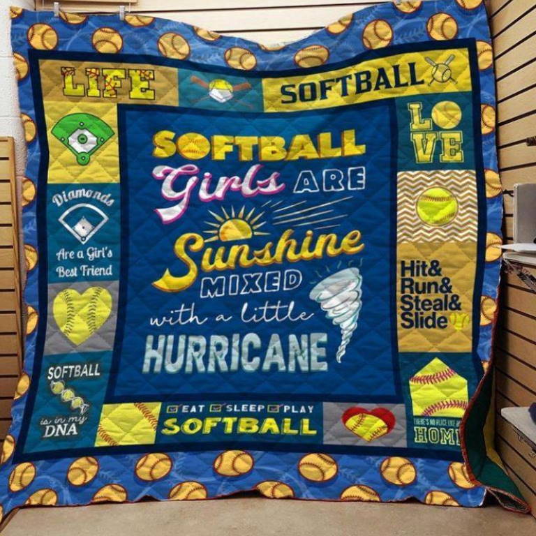 Softball Hurricane 3D Quilt Blanket