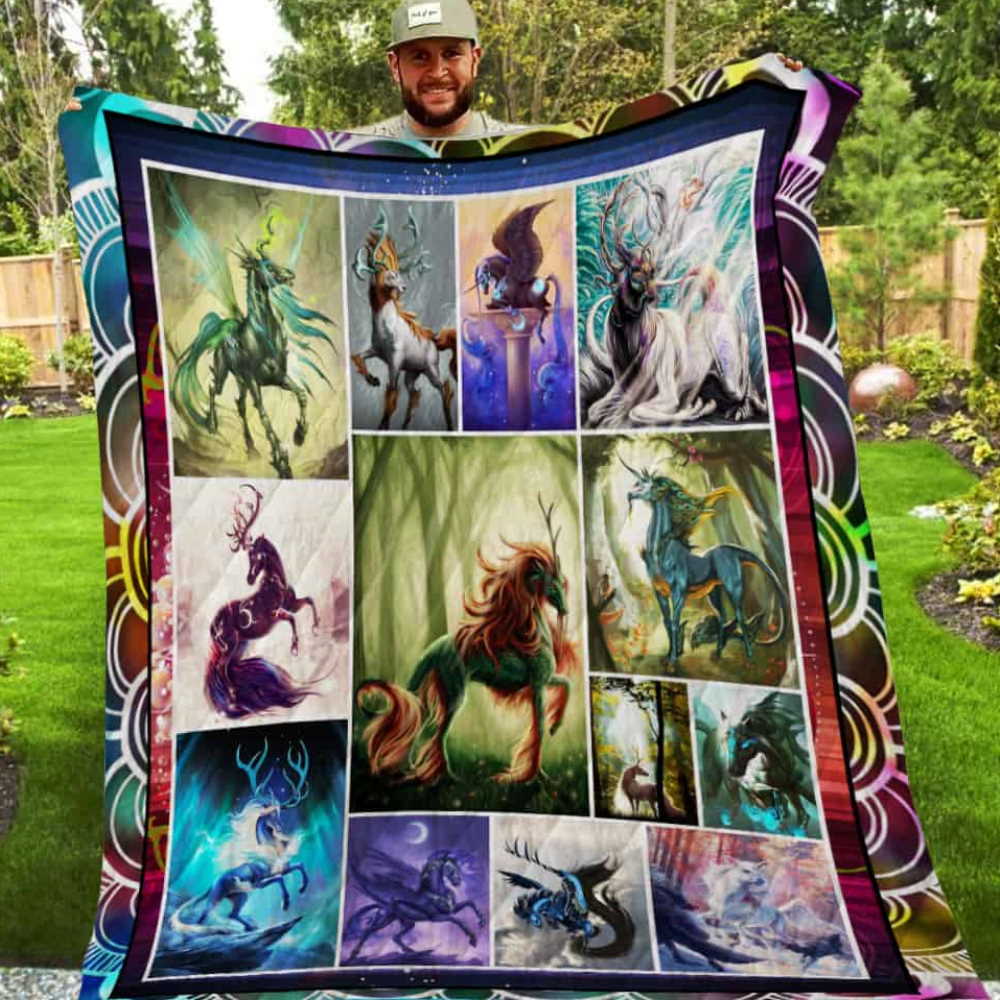 Spirit Unicorn 3D Quilt Blanket