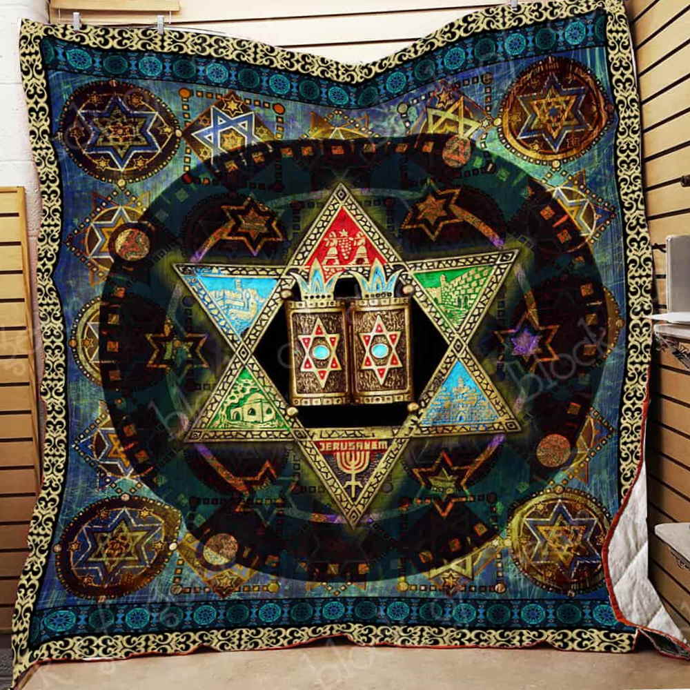 Star Of David All Over Printed 3D Quilt Blanket