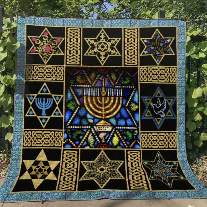 Star Of David Dn 3D Quilt Blanket