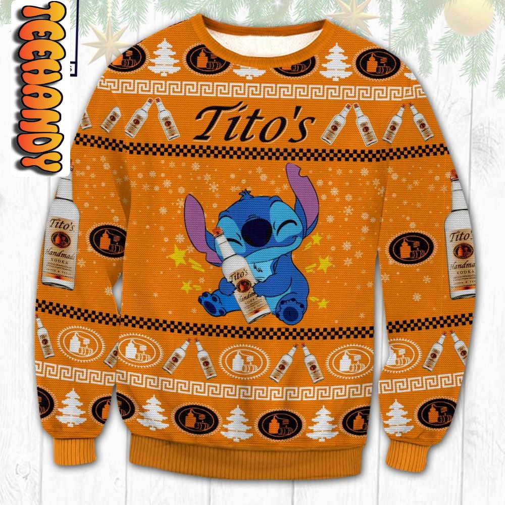 Stitch Hug Tito’s Ugly Christmas Sweater