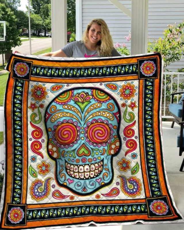 Sugar Skull Let’S Smile 3D Quilt Blanket