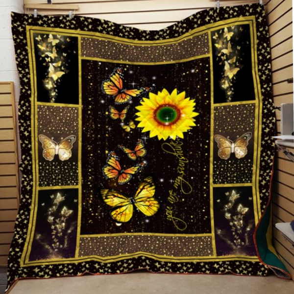 Sunflower Butterflies 3D Quilt Blanket