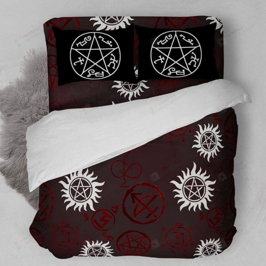 Supernatural Symbols  All Over Printed Bedding Set