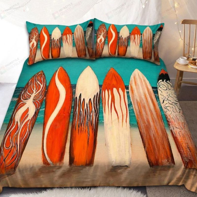 Surfboard Vintage 3D Bedding Set