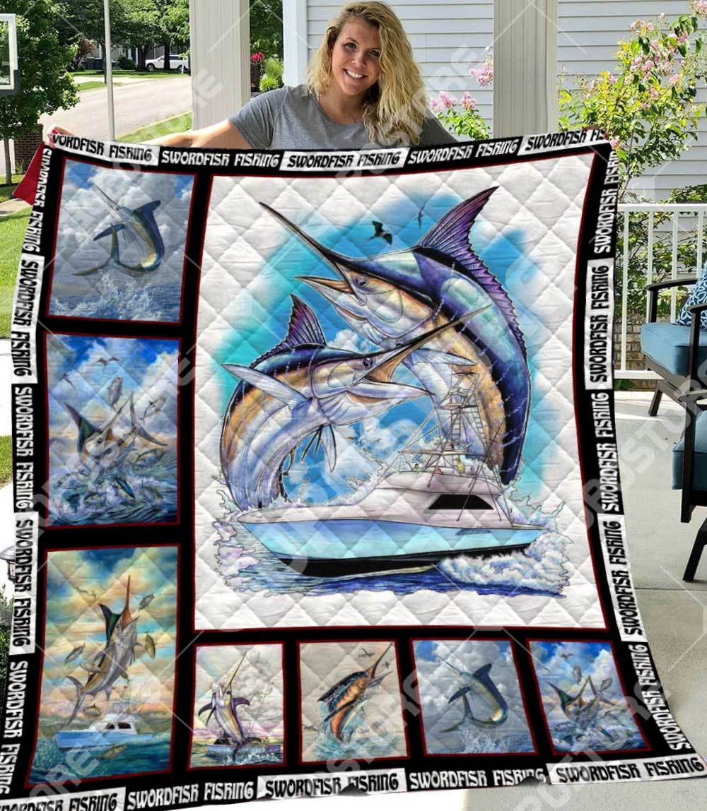 Swordfish Fishing Like 3D Quilt Blanket