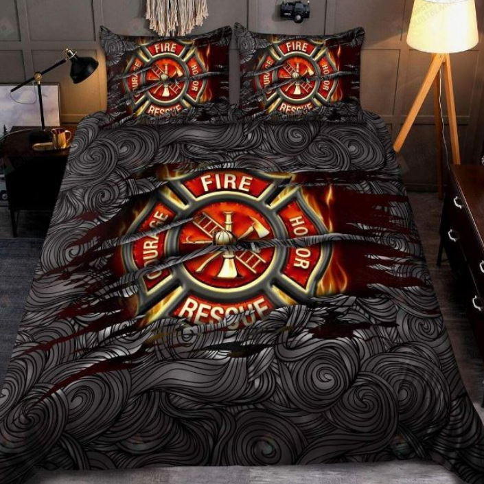 Symbol Firefighter Lover 3D Bedding Set