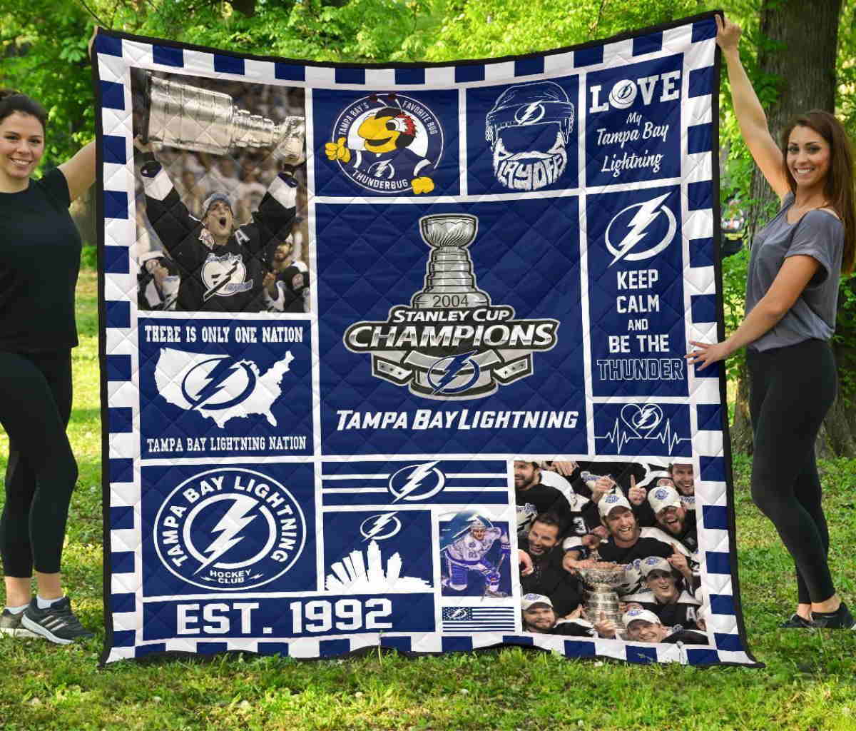 Tampa Bay Lightning Hockey 3D Quilt Blanket