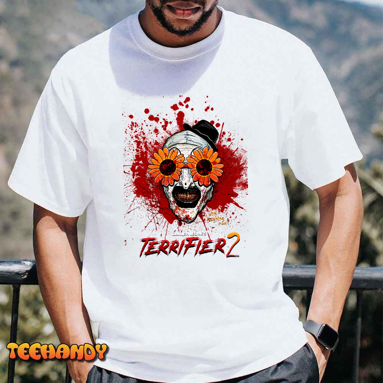 Terrifier 2 Art The Clown Sunflower Sunglasses Horror Movie T-Shirt