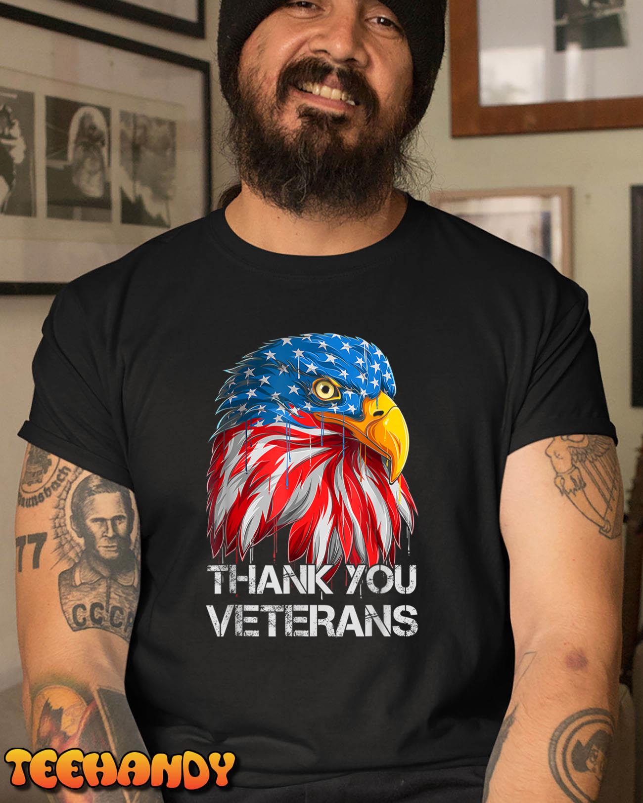 Thank You Veterans Eagle American Flag - Veterans Day T-Shirt