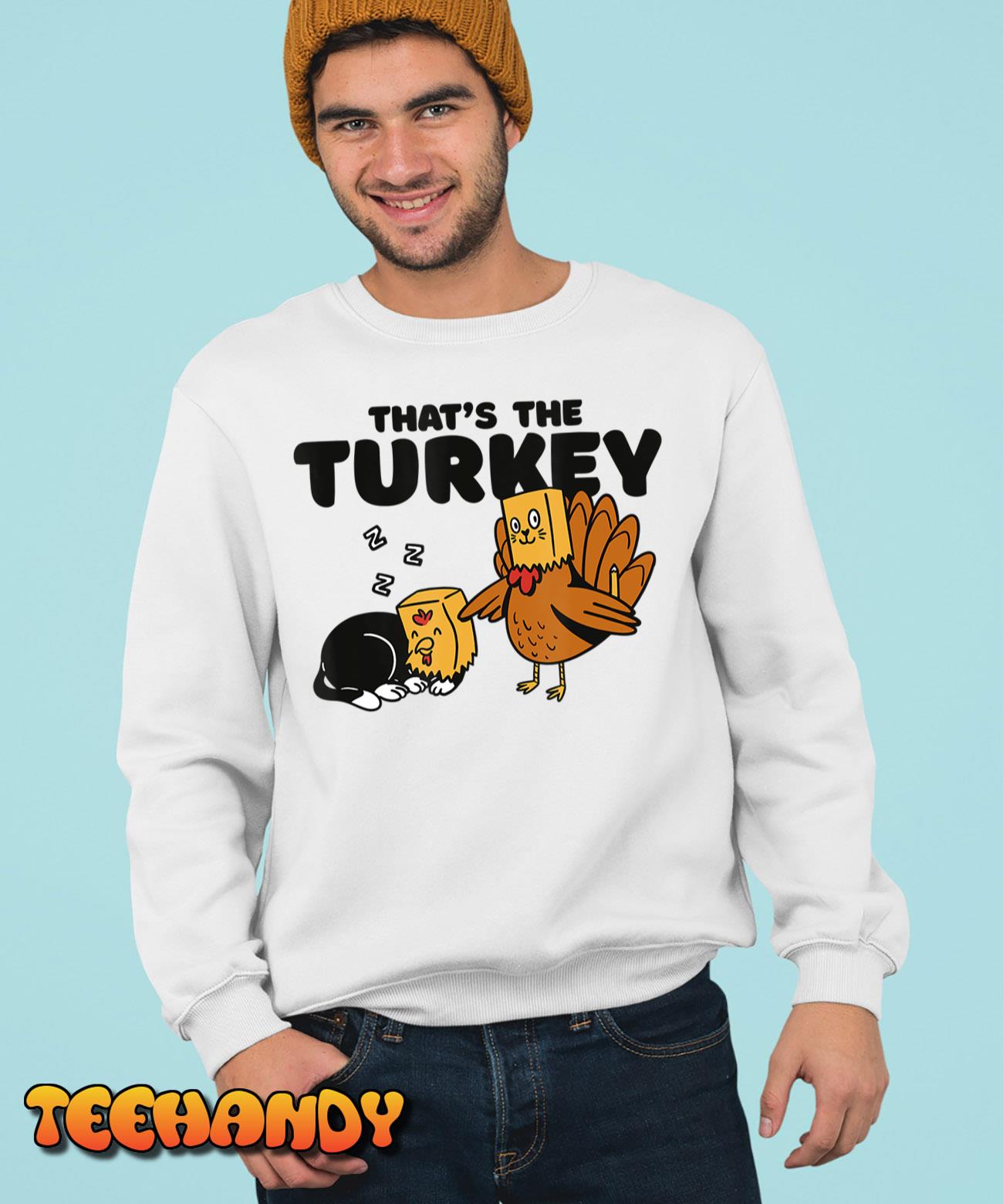 Thanksgiving Cat Funny Fake Cat Thanksgiving Turkey T-Shirt