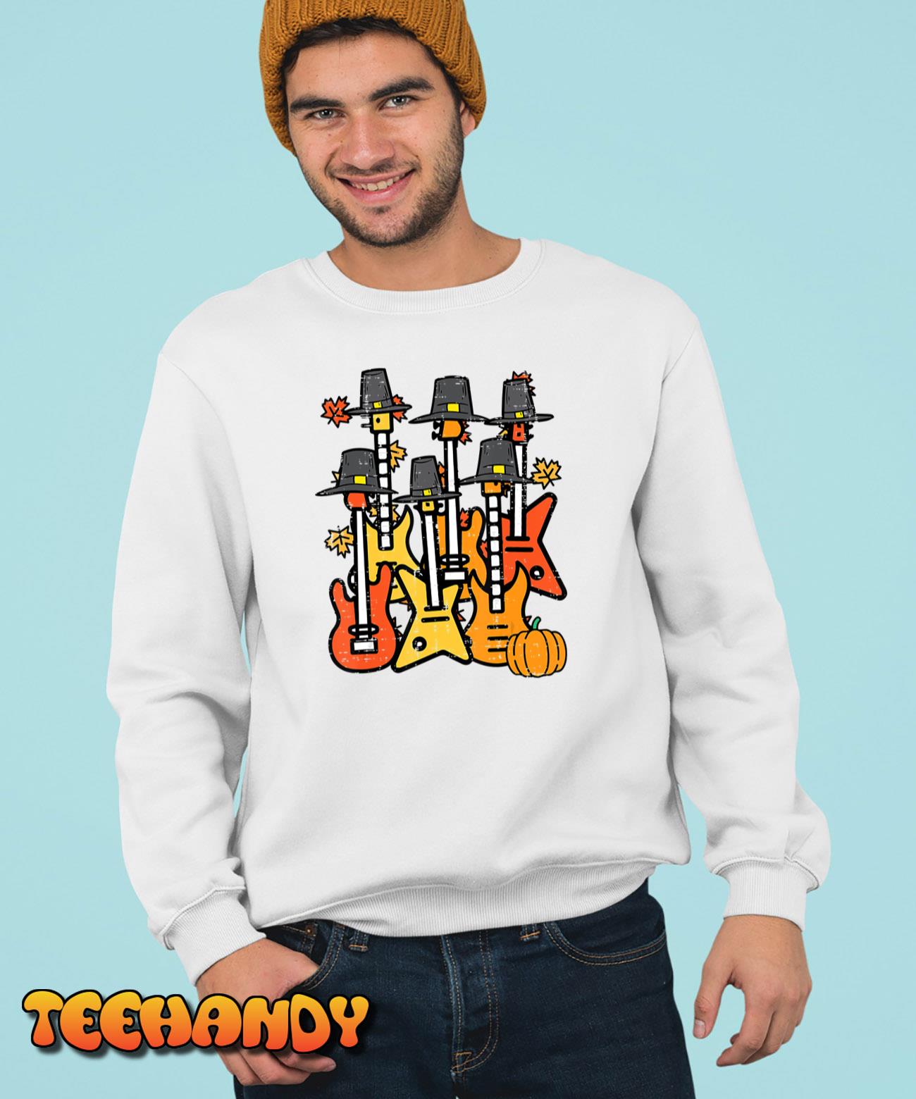 Thanksgiving Guitars Fall Rock Music Riocker Men Boys Kids T-Shirt