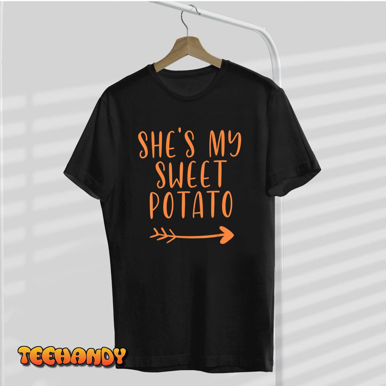 Thanksgiving Matching Couple She’s My Sweet Potato I Yam Set Unisex T-Shirt