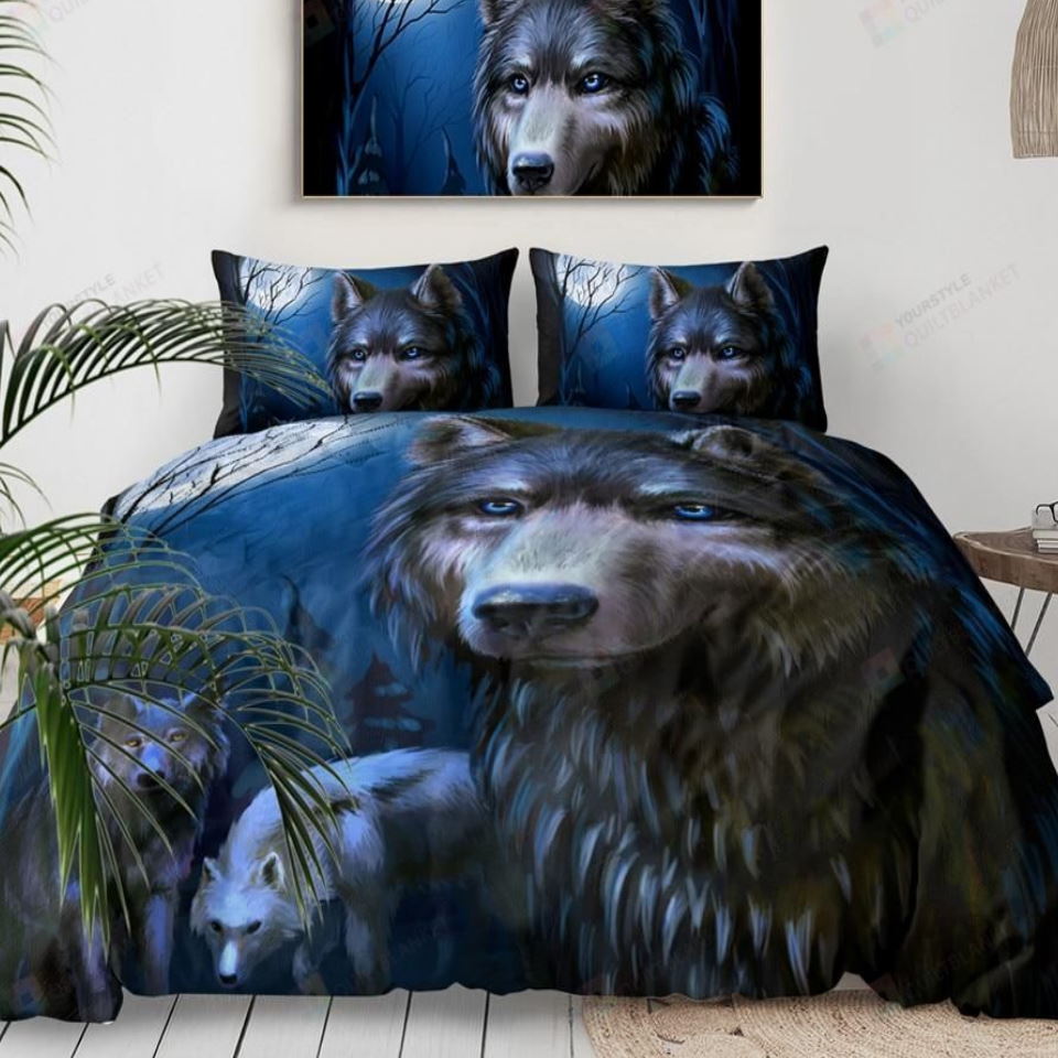 The Blue Eyed Wolf 3D Bedding Set