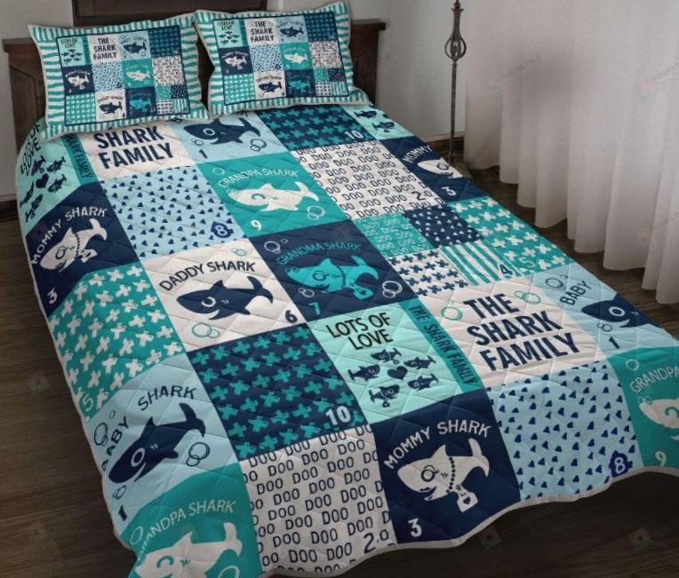 The Shark Family Spread 3D Bedding Set