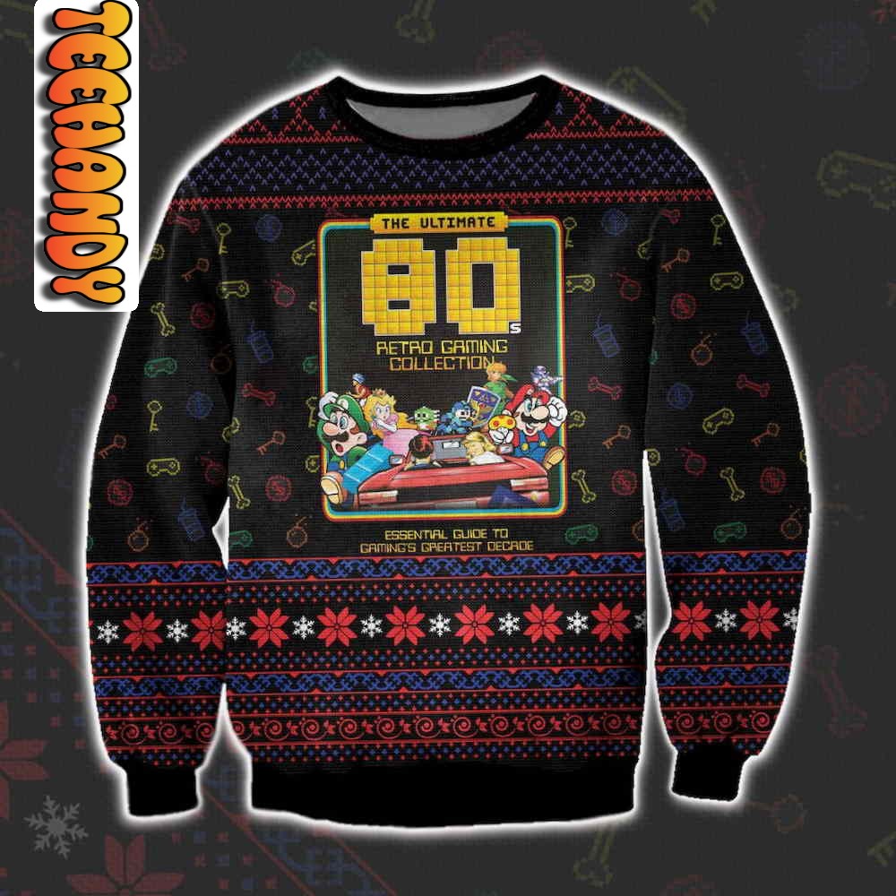 The Ultimate 80s Retro Gaming Collection Ugly Christmas Sweater