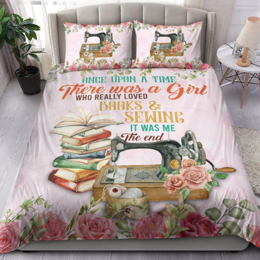 There Was A Girl Who Really Loved Books And Sewing 3D Bedding Sets