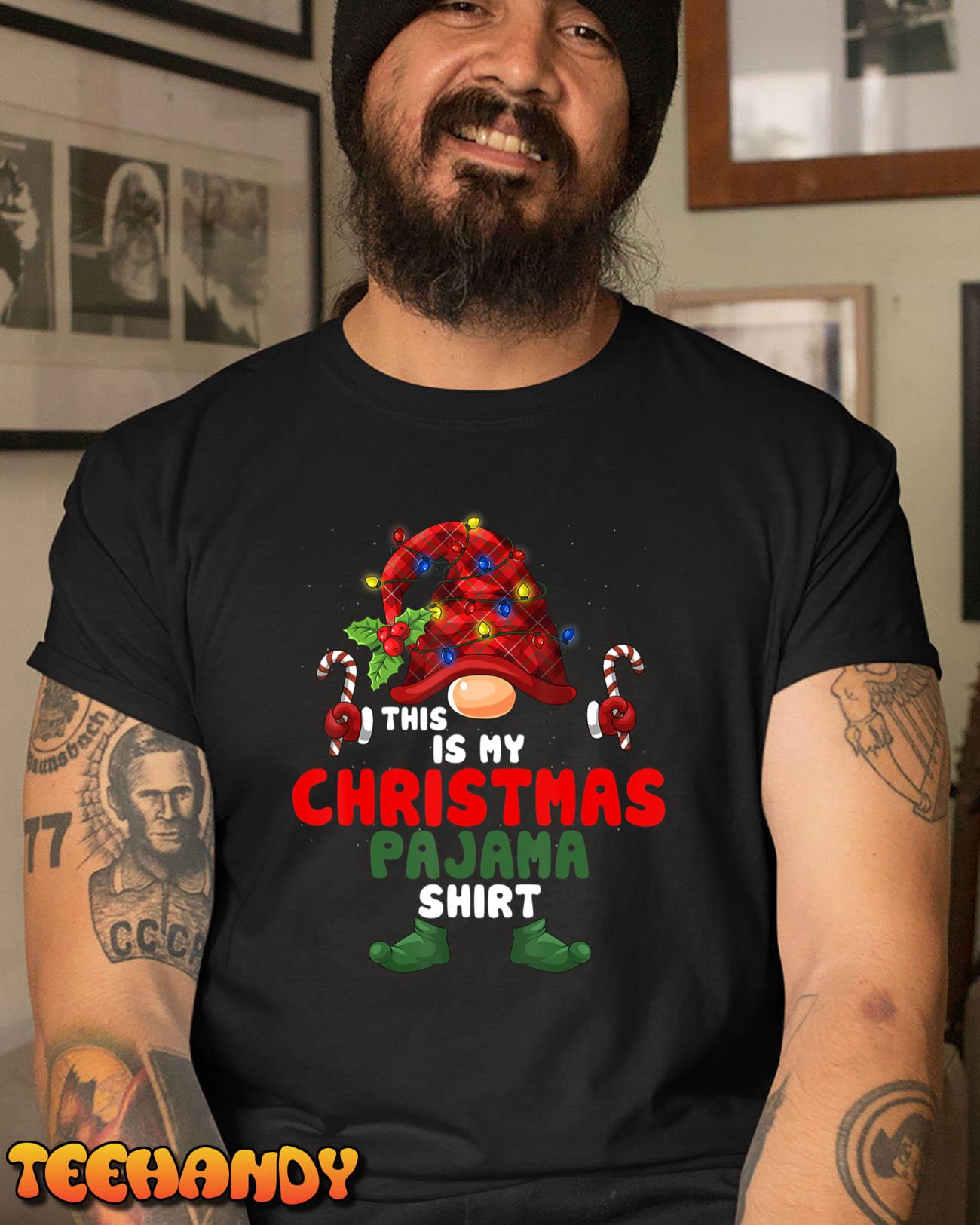 This Is My Christmas Pajama Gnome Lights Christmas Red Plaid T-Shirt