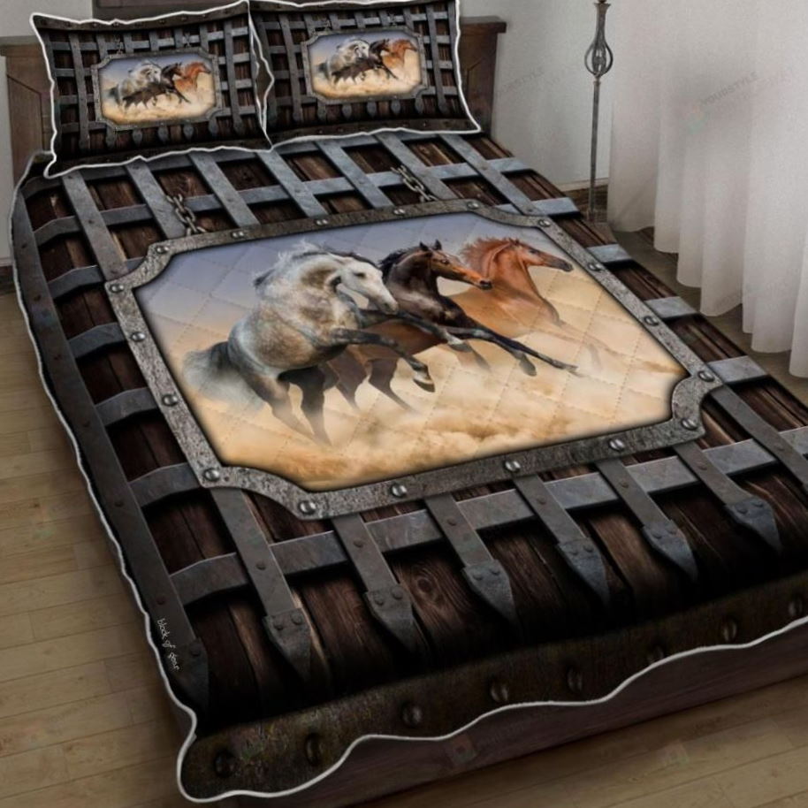 Three Horses 3D Bedding Set