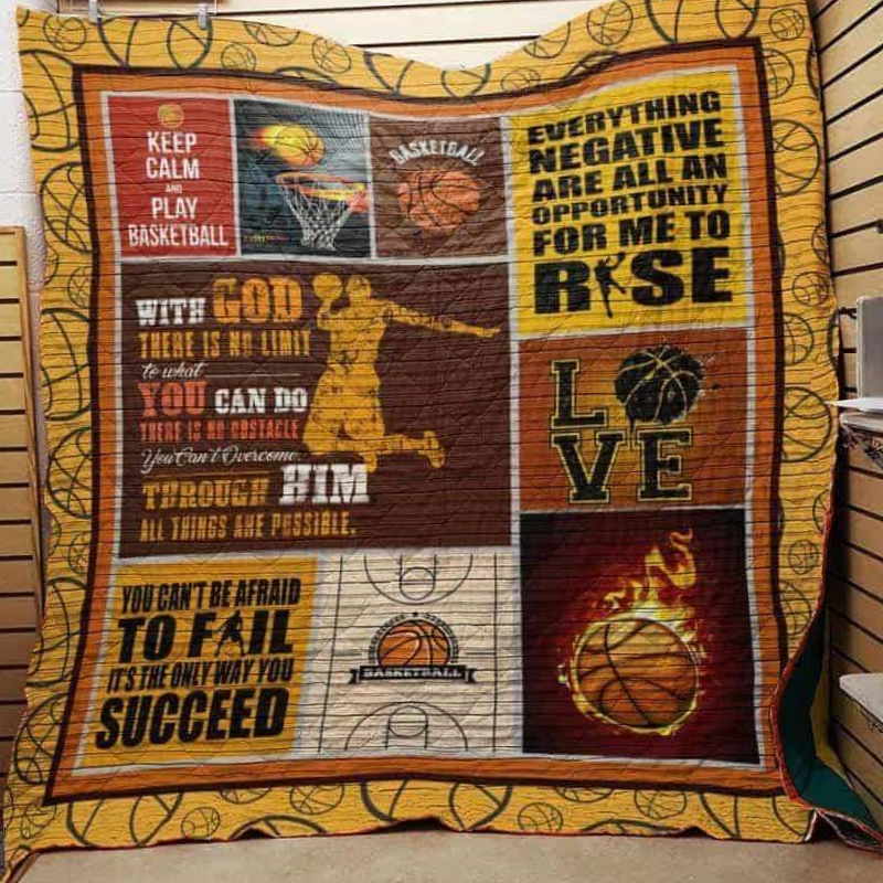 Throuch Him All Things Are Possible Basketball 3D Quilt Blanket