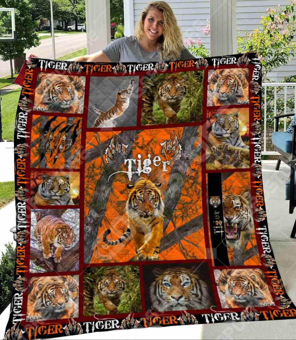 Tiger Art Like 3D Quilt Blanket