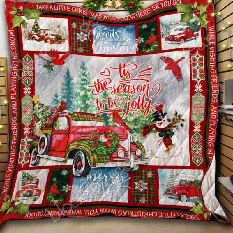 Tis The Season To Be Jolly, Christmas Quilt Blanket